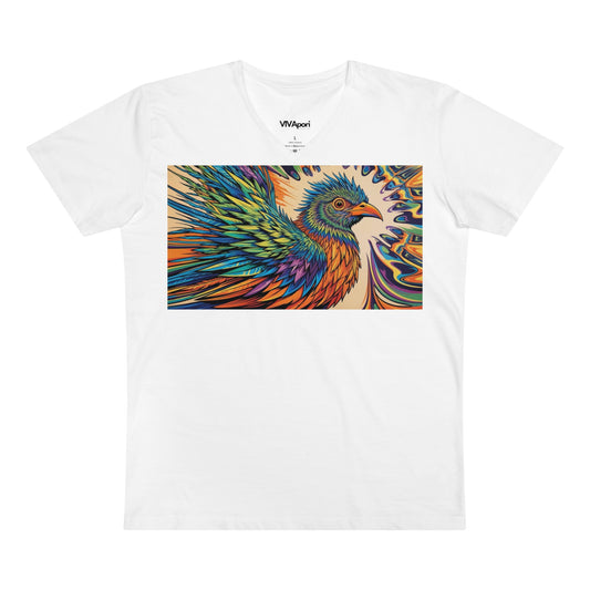 Colorful Bird Art V-Neck Men's Tee